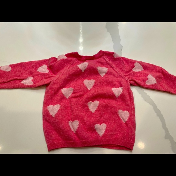 Cotton cardigan / blouse 4-6 months old pink with hearts - Picture 3 of 3